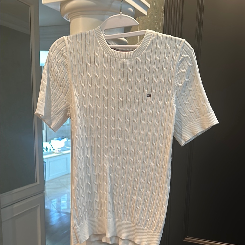 Tommy Hilfiger White Cable Knit Top